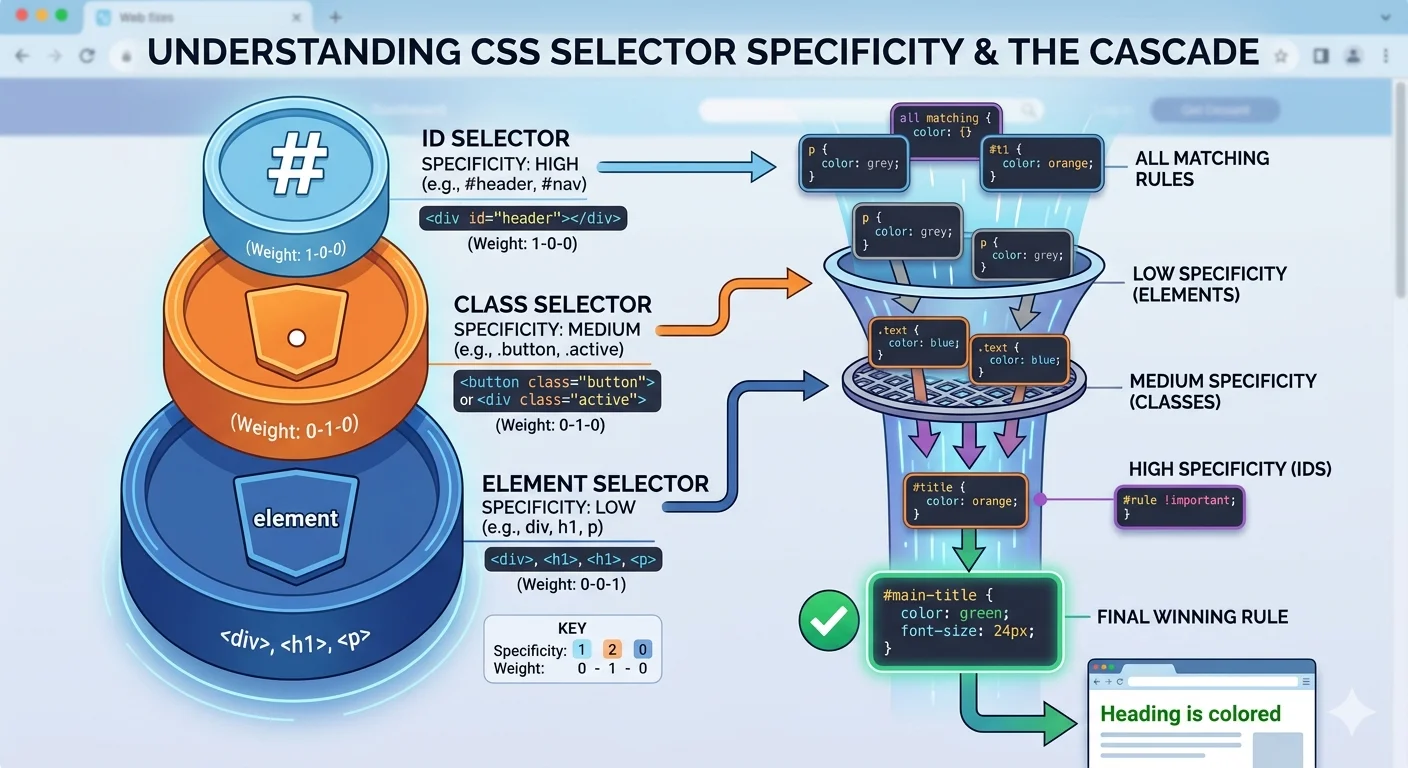 CSS Specificity & Cascade：為什麼你的樣式沒生效
