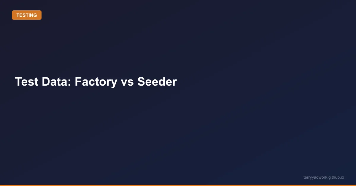 [testing/08] 測試資料管理：Factory、Fixture、Seeder 的選擇